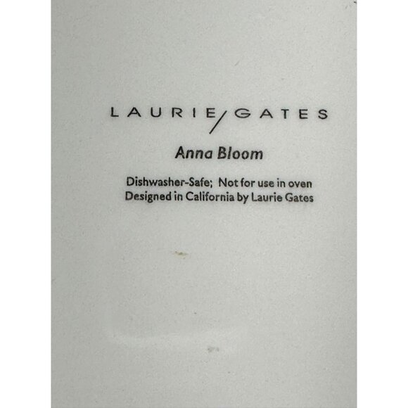 LAURIE GATES ANNA BLOOM BLACK Square Salad Luncheon Plate ~ Black Gray Flowers - Picture 5 of 9